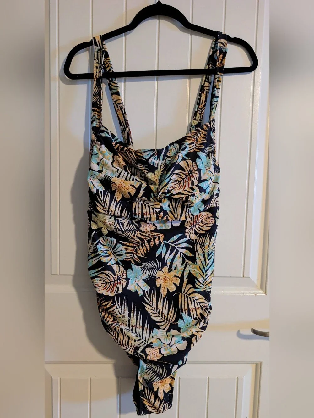 BloomChic Tropical Floral Halter One-Piece Swimsuit 3X 22/24